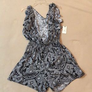 Romper with v neck